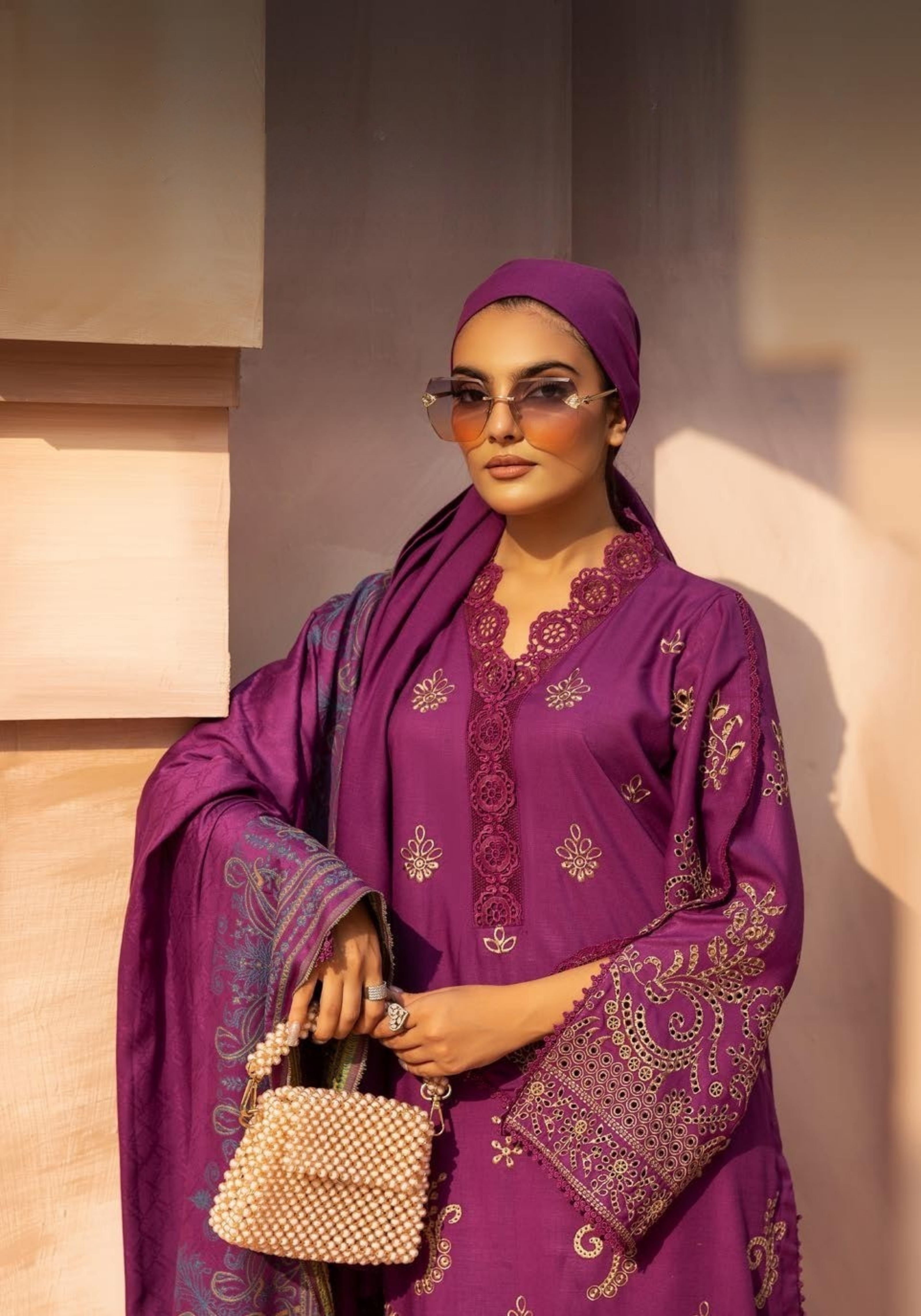 Embroidered Slub 3PC – Anaya