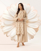 Embroidered Peach Leather 3PC – Mahnoor