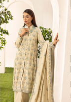 Embroidered Peach Leather 3PC – Zarnab