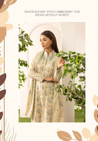 Embroidered Peach Leather 3PC – Zarnab