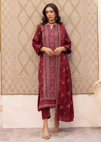 Embroidered Peach Leather 3PC – Armeen