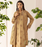 Embroidered Peach Leather 3PC – Mahira
