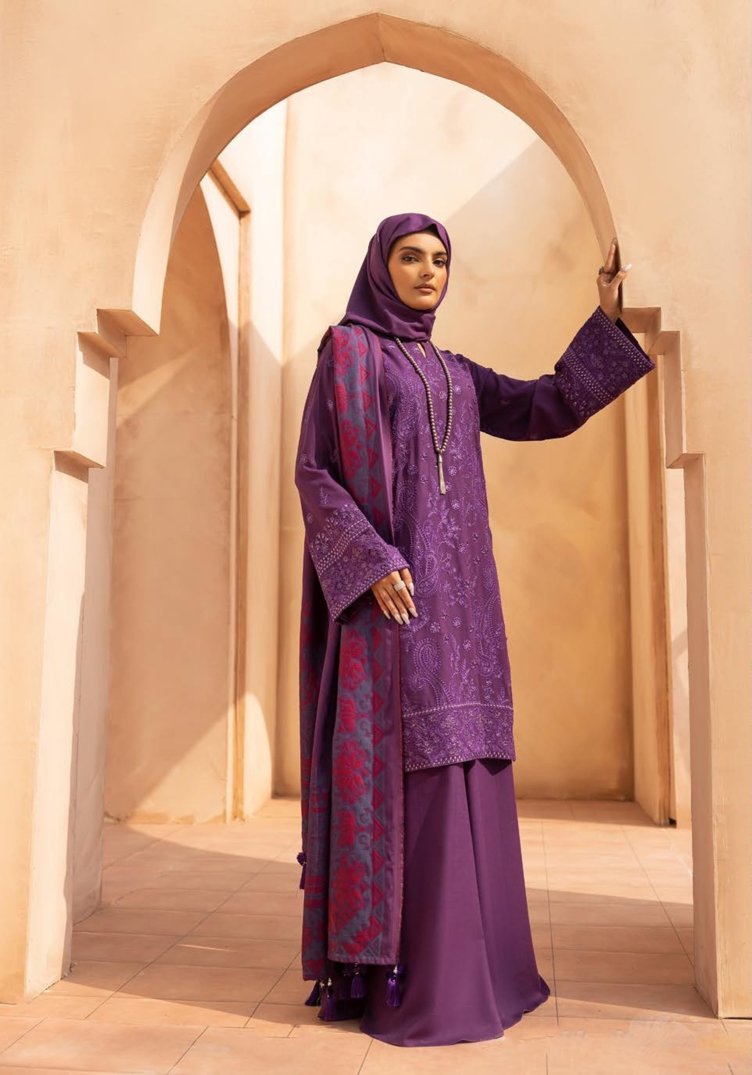 Embroidered Slub 3PC – Mehrun