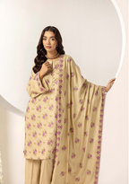 Embroidered Peach Leather 3PC – Dilruba