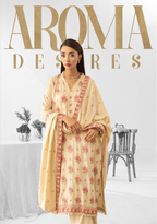 Embroidered Peach Leather 3PC – Sumbal