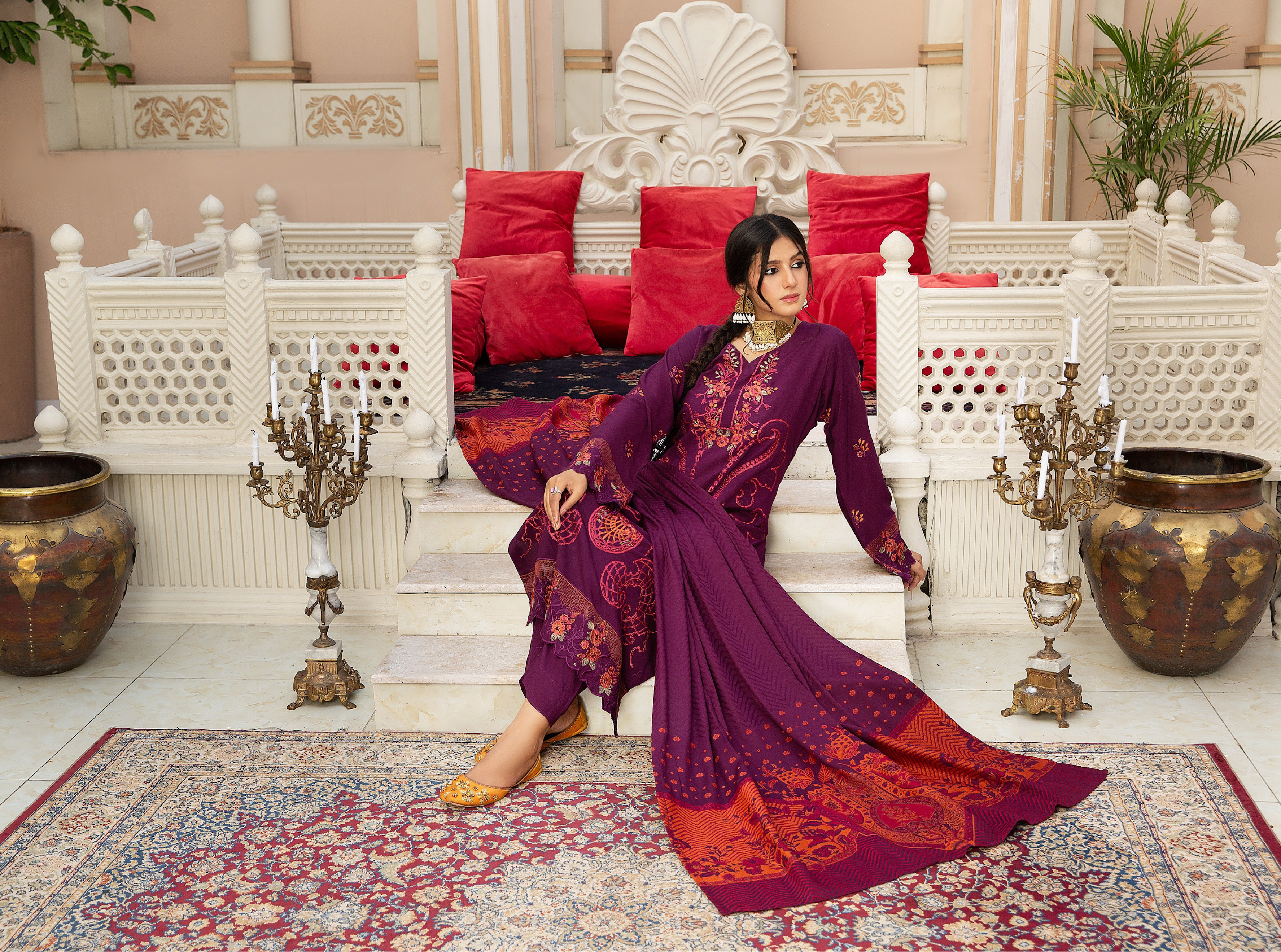Embroidered Swiss Wool 3PC – Mahveen