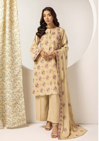 Embroidered Peach Leather 3PC – Dilruba