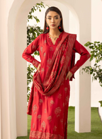 Embroidered Peach Leather 3PC – Zoya