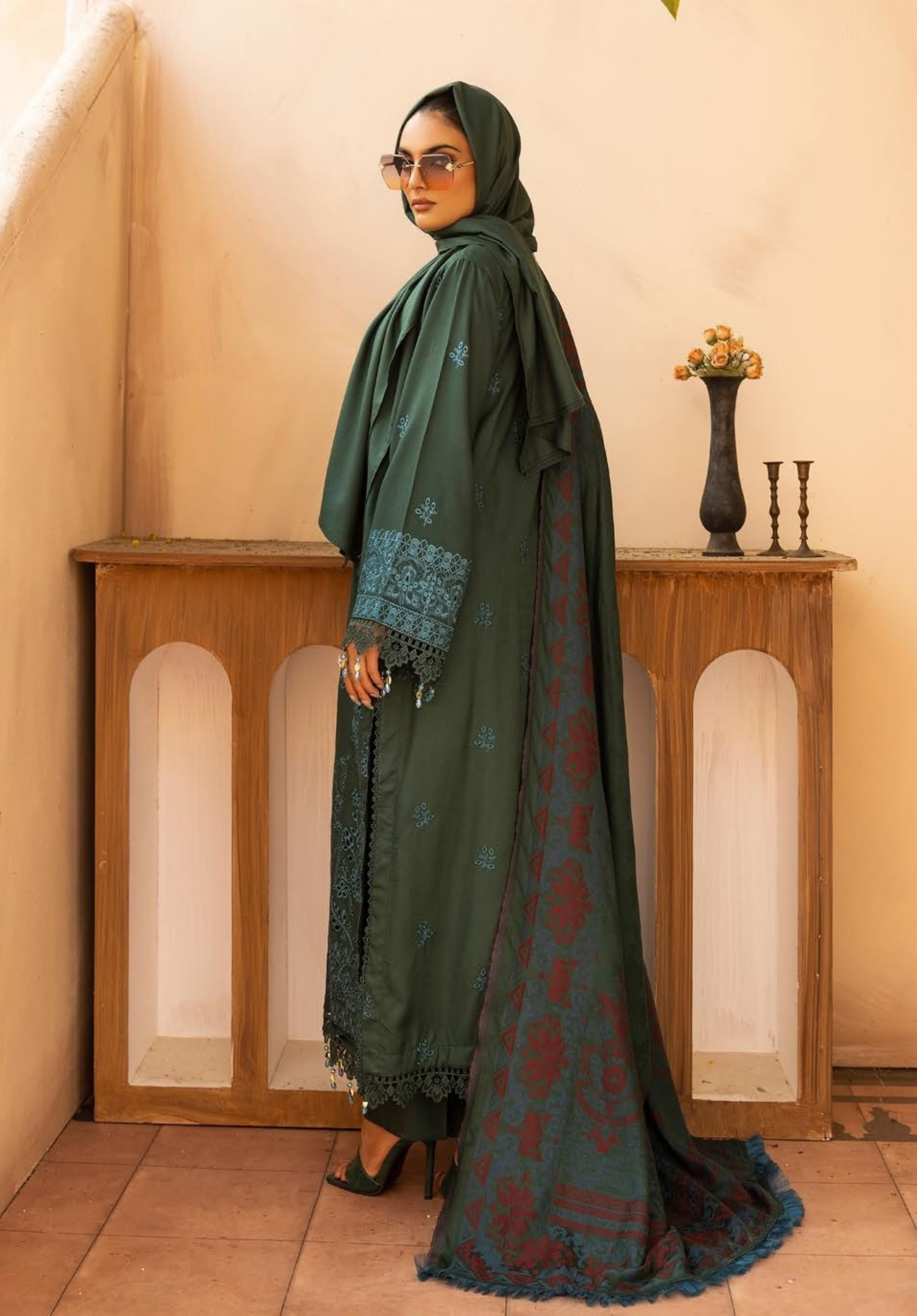 Embroidered Slub 3PC – Zarqa