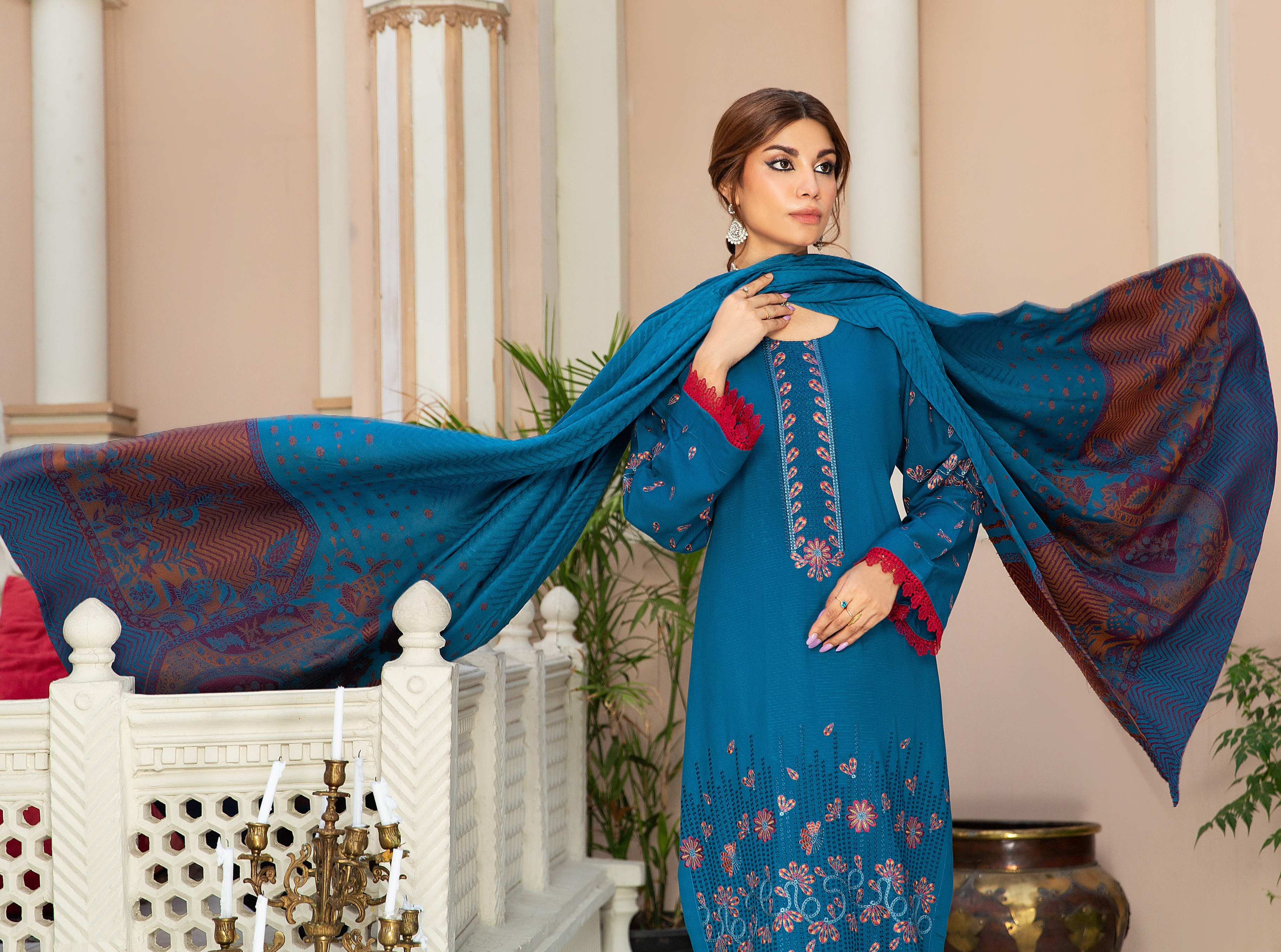 Embroidered Swiss Wool 3PC – Zarmin