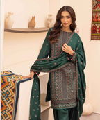 Embroidered Peach Leather 3PC – Mehek