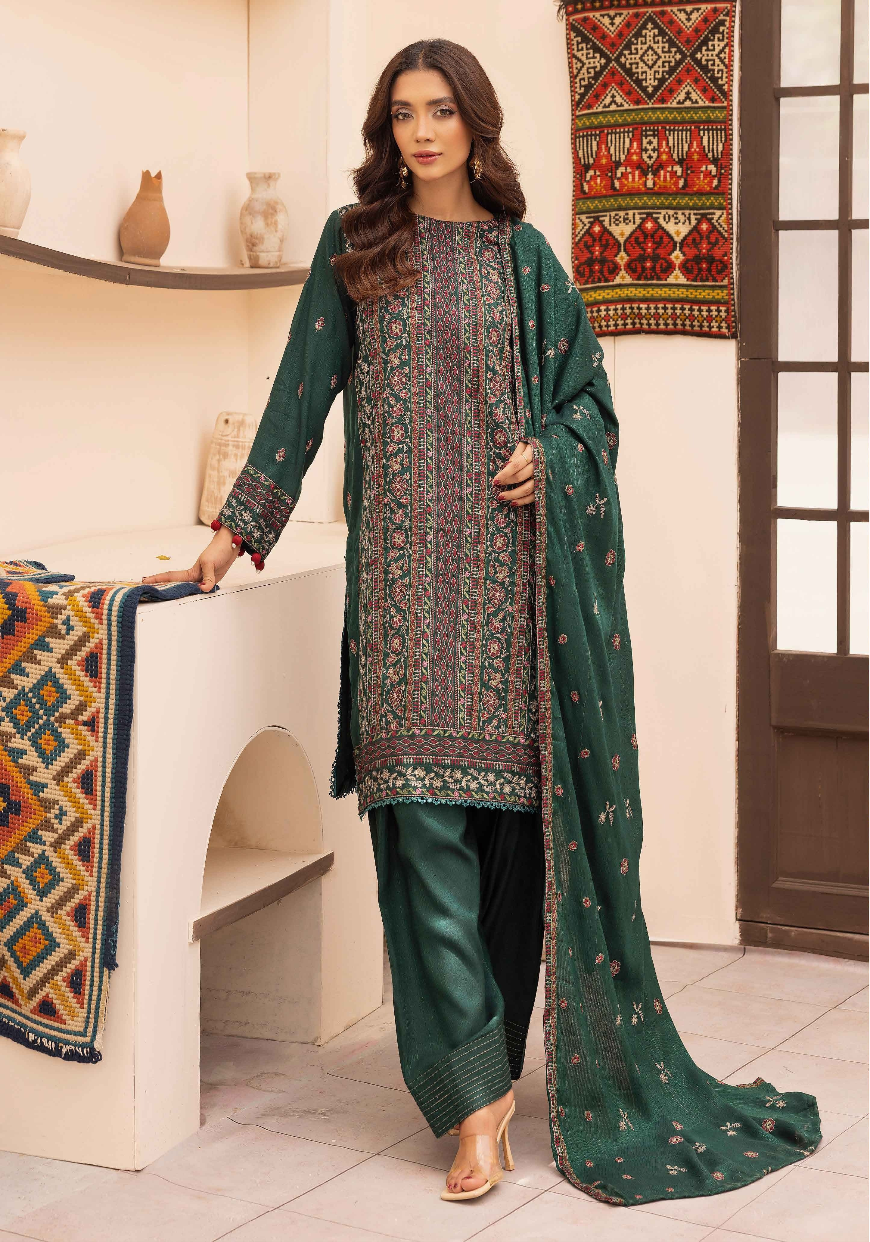 Embroidered Peach Leather 3PC – Mehek