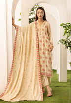 Embroidered Peach Leather 3PC – Sumbal