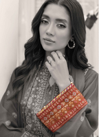 Embroidered Peach Leather 3PC – Inaya