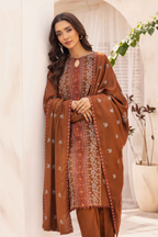 Embroidered Peach Leather 3PC – Inaya