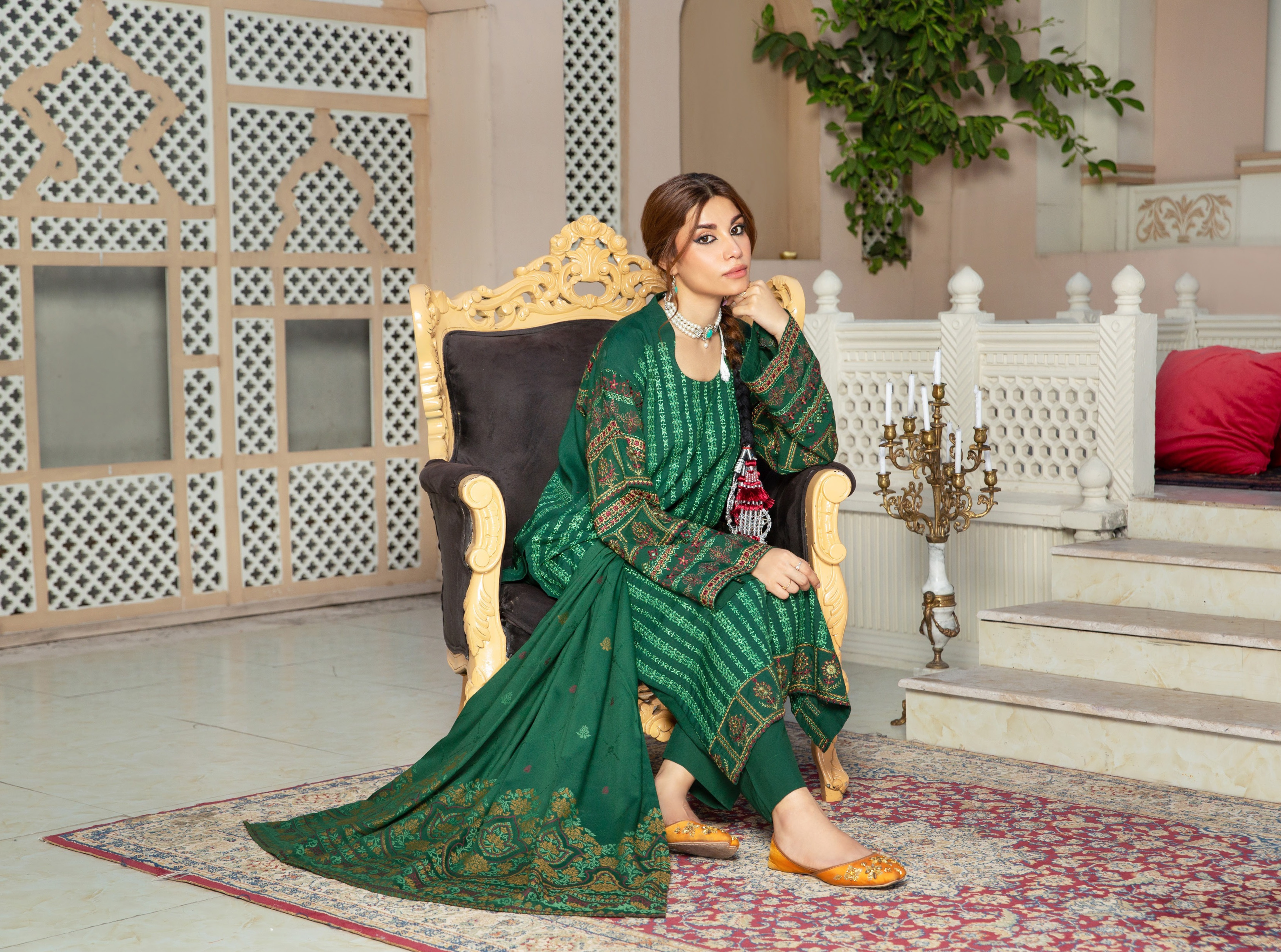 Embroidered Swiss Wool 3PC – Laleh