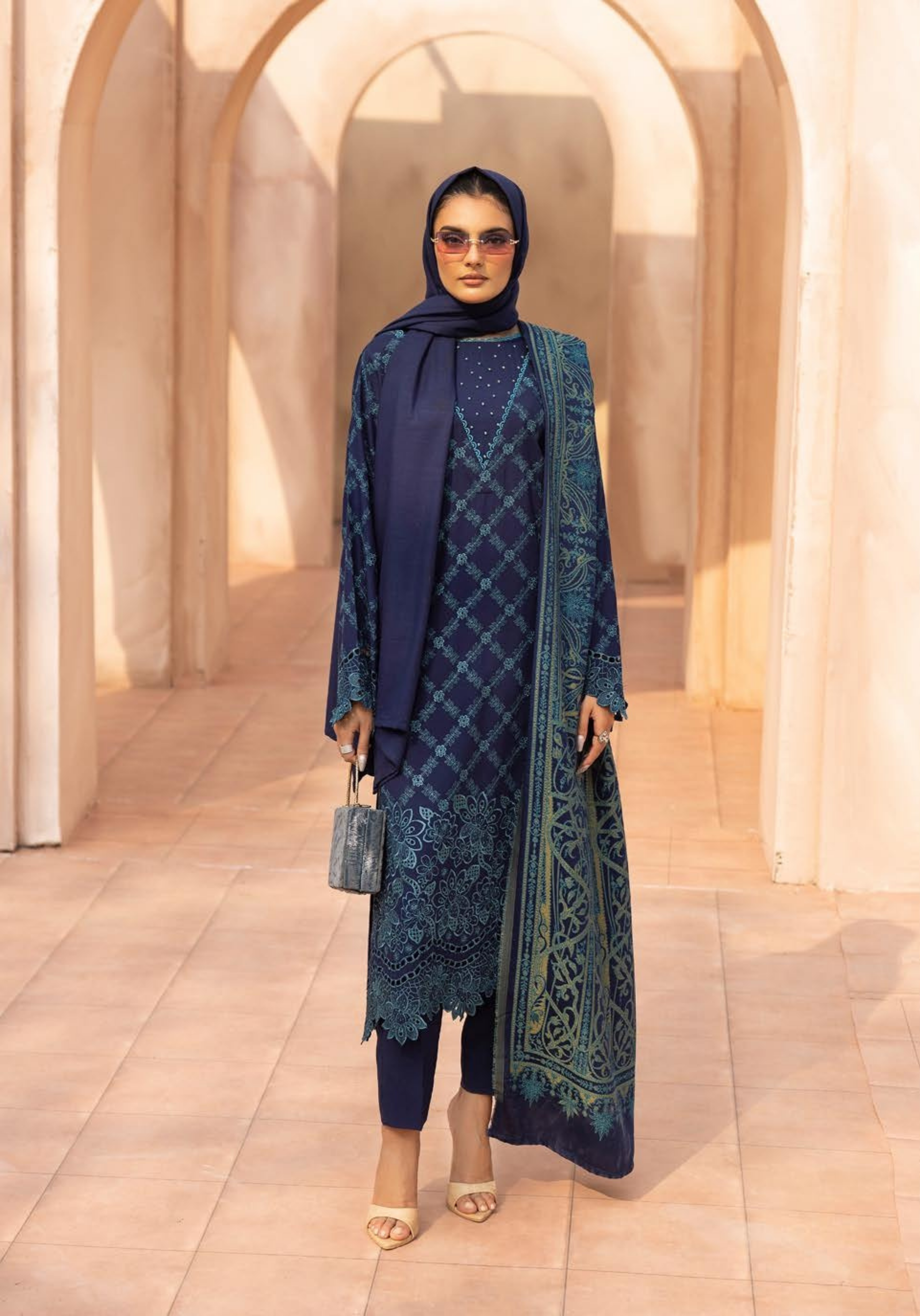 Embroidered Slub 3PC – Nawal