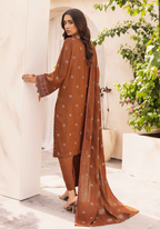 Embroidered Peach Leather 3PC – Inaya