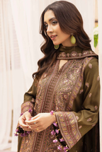 Embroidered Peach Leather 3PC – Afsheen