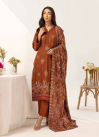 Embroidered Peach Leather 3PC – Areesha