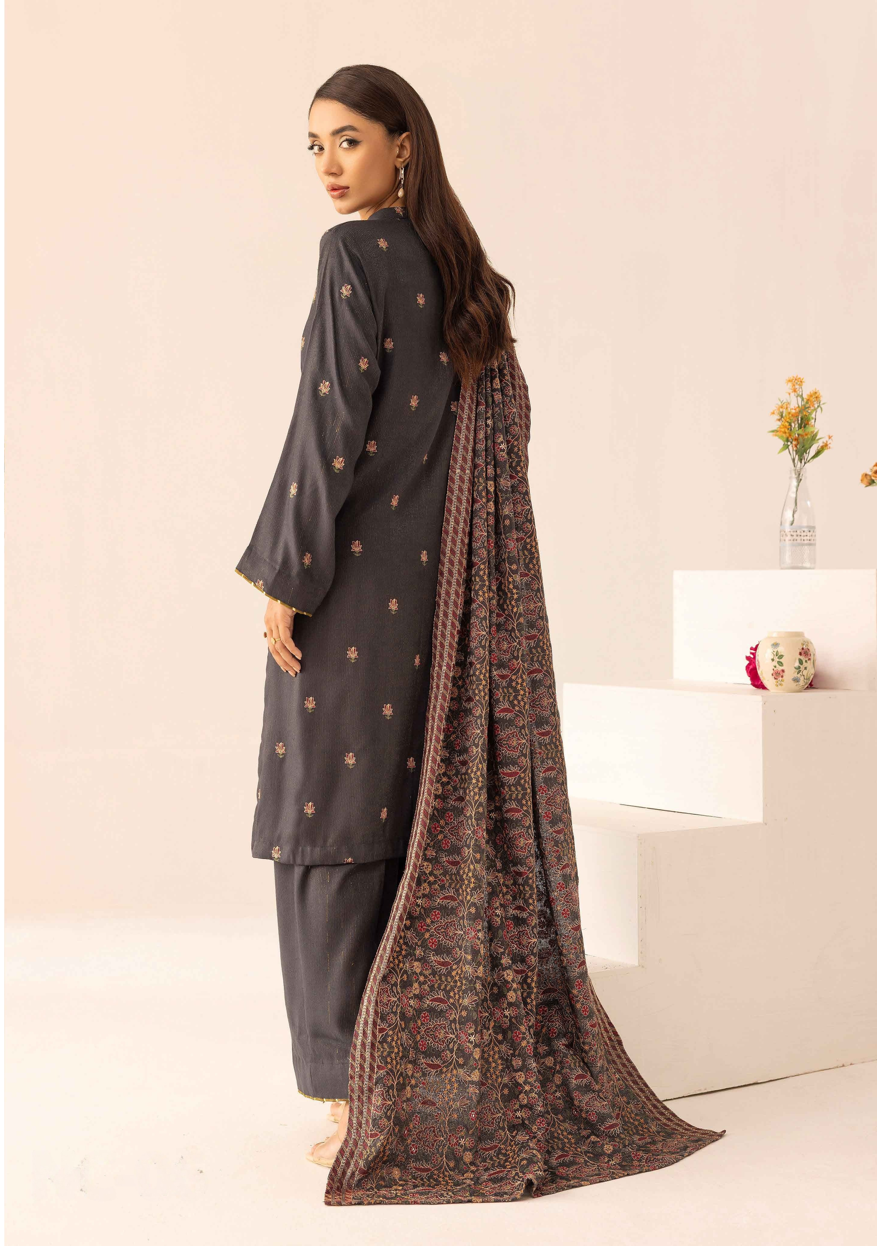 Embroidered Peach Leather 3PC – Aleena