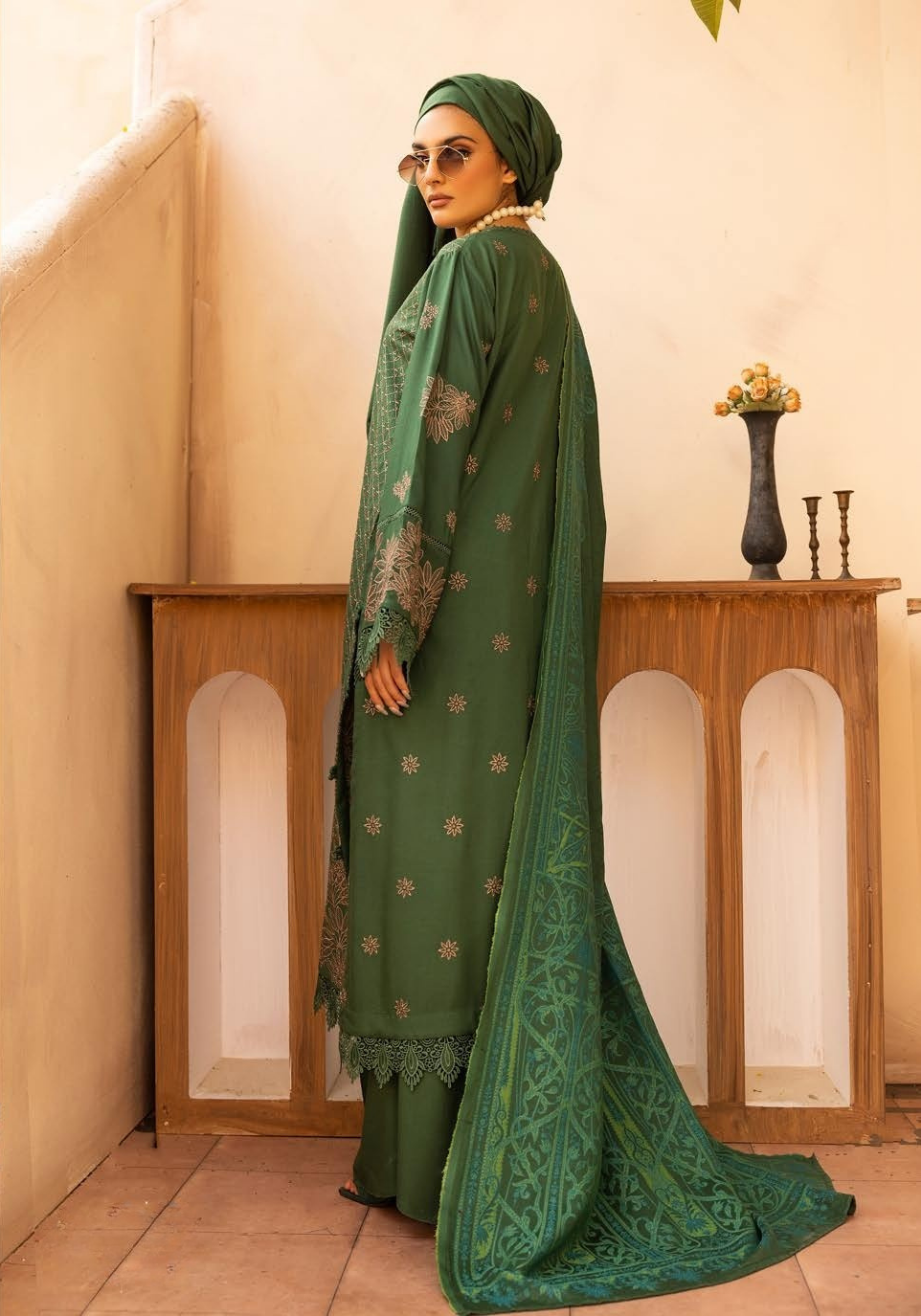 Embroidered Slub 3PC – Yusra