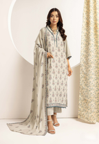 Embroidered Peach Leather 3PC – Roshna