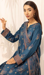 Embroidered Peach Leather 3PC – Fariha