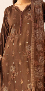 Embroidered Peach Leather 3PC – Sana