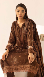 Embroidered Peach Leather 3PC – Sana