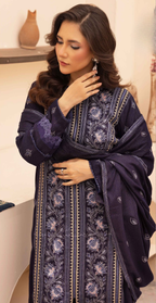 Embroidered Peach Leather 3PC – Zimal