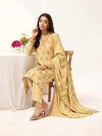 Embroidered Peach Leather 3PC – Nayab