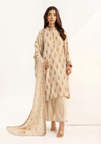 Embroidered Peach Leather 3PC – Mahnoor