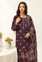 Embroidered Peach Leather 3PC – Minahil