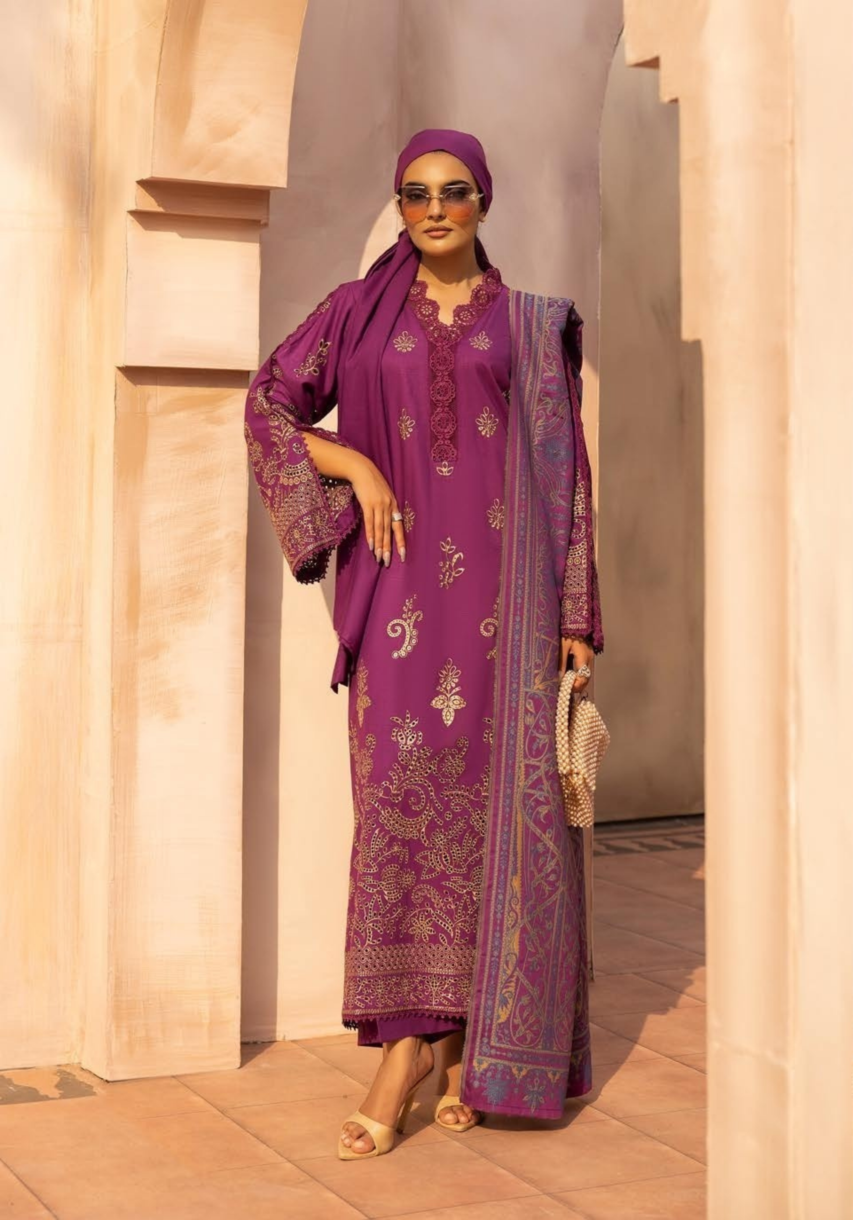 Embroidered Slub 3PC – Anaya